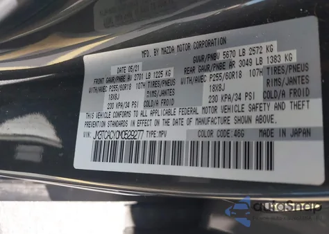 2021 Mazda Cx-9 Touring from USA, damaged, VIN JM3TCACY0M0529277